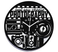 Instant Karma Clocks Wall Clock Photography Camera Studio Gift Shop Photo Photographers, Engineered Wood, Black