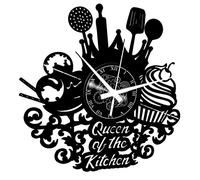 Instant Karma Clocks | Queen of the Kitchen Wall Clock - Silent No-Ticking | Perfect for Bedroom, Office, Studio, Cabin, Living Room - Unique Decoration