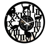 Instant Karma Clocks | Roman Numeral Cat Wall Clock | Whimsical Feline Design for Cat Owners and Pet Lovers | Silent Quartz Movement | Gift Idea for Animal-Friendly HomesWall Clock