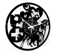 Instant Karma Clocks Vinyl Wall Clock Vintage Handmade Decor Home Office Pets Dogs I Love, Black