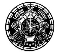 Instant Karma Clocks Vinyl Wall Clock Shop Studio Tattoo Art, Black, Ø12inch