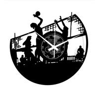 Instant Karma Clocks | Volleyball Wall Clock | Dynamic Court Scene with Players and Net | Silent Quartz Movement | Perfect for Athletes, Sports Fans and Gym Decor