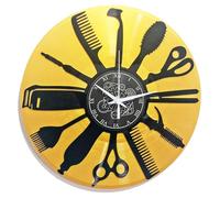 Instant Karma Clocks | Wall Clock | Barber Shop | Hair Salon | Hairdresser Stylist (Black And Gold B5)