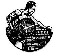 Instant Karma Clocks Wall Clock Workout Fitness Gym Bodybuilding, 33 RPM, Black Vinyl, 30cm