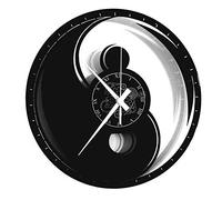 Instant Karma Clocks | Wall Clock | Yin Yang Tai Chi | Chinese Stylish Round | Artwork Gift | No Ticking Home Decoration