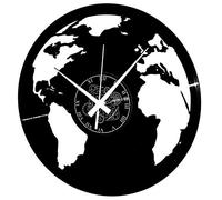 Instant Karma Clocks | World Map Wall Clock | Modern Travel-Inspired Decor for Globetrotters | Silent Quartz Movement | Gift Idea for Explorers and Geography Enthusiasts