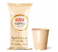 Instant Latte Coffee | In Cup Vending Machines | Camping | Travel | 73mm | INCUP KLIX Drinks (Latte - 20 CUPS (1 SLEEVE)