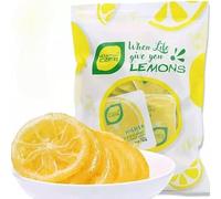 Instant lemon slices, rock sugar lemon preserves, fresh lemon tea 8g, freeze dried lemon, healthy fruit tea, candies fruit snacks, tea bags, Chinese tea, Dim sum, dessert, leisure snacks (55 packs)