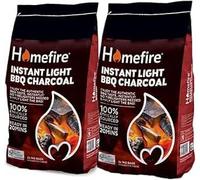 Instant Light BBQ Charcoal 4 x 1kg | Homefiire | Quick & Easy Ignition | Ideal for Outdoor Grilling, Fire Pit, Camping BBQs