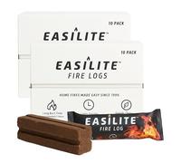 Instant Light Easilite Fire Logs - Easy Lighting Wood FireLogs. Burns Approx. up to 2 Hours. Perfect for Open Fires, Fire Pits, Wood Stoves and Chimineas (Pack of 20, 2, Count)