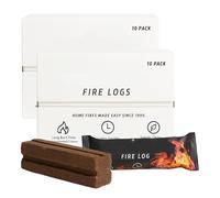 Instant Light- Easy Lighting Wood FireLogs. Burns Approx. up to 2 Hours. Perfect for Open Fires, Fire Pits, Wood Stoves and Chimineas (Pack of 20, 2, Count)