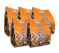 Instant Light Lumpwood Charcoal Bags - 2x1kg BBQ Instant Coal Bags quick and easy to use. Perfect for Outdoor Barbecues, Camping BBQs with Topline Card (5 Pack)