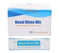 Instant Nasal Wash Salt 40 Packets, Plastic Box for Adults and Users | Premixed Dose Packets, Dissolves Thoroughly, for Nasal Rinse Bottle or Pot, Indoor Commute Exposure