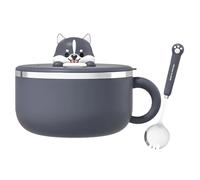 Instant Noodle Bowl - Durable Stainless Steel Material Large Capacity Bowl Heat Storage Design Practical Spoon Accessories | Cooking and Dining Solution for Student Living Kitchen Use