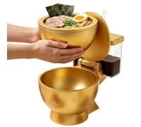 Instant Noodle Bowl | Toilet Shaped Dinnerware with Built-in Drink Cup and Straw | Multifunctional Hot Soup Bowls | for Dormitory Home College Apartment Camping Office Travel Kitchen