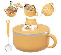 Instant Noodle Bowl with Handles 1200ml Instant Ramen Bowl with Lid and Spoon Portable Microwave Safe Ramen Cooker for Soup, Salads