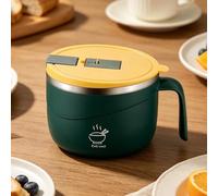 Instant Pasta Bowl, with Drip Hole, Scalding Protection, Heat-Insulated Bowl, with Lid and Handle and a Salad Bowl with Stainless Steel Insert - for Kitchen, Breakfast, Instant Noodle Soup, Cereal