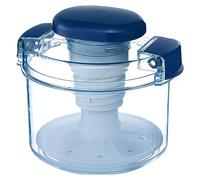 Instant Pickle Maker Vegetable Press Tsukemono Container Round Made in Japan BPA Free (Blue 0.8L)