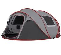 Instant Pop Up Camping Tent,5-6 Person Tent,Automatic Set Up Tent with 2 Ventilation Mesh Windows,Waterproof Sunshade Family Tent,Portable Lightweight Dome Tent for Outdoor Beach Camping (Dark Red)