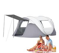 Instant Portable Beach Pop-up Tent for 5-8 Person, Camping Tent with 2 Doors, Sun Protection & Waterproof, for Outdoor Hiking Travel Beach Garden Folding Sun Shelter Glacier Silver