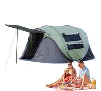Instant Portable Beach Pop-up Tent for 5-8 Person, Camping Tent with 2 Doors, Sun Protection & Waterproof, for Outdoor Hiking Travel Beach Garden Folding Sun Shelter Military green