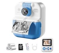 Instant Print Camera, Kids Camera with 1080P HD Video and Selfie Function, Portable Mini Printer for Girls Ages 3-12, Ideal Birthday for Toddlers and Children