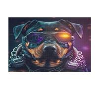 Instant Print Rottweiler Wooden Jigsaw Puzzles 1000 Piece Puzzle For Adults. Challenging To Complete But Fun And Humorous Jigsaws (75×50cm)