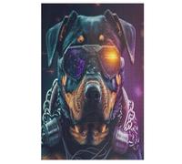 Instant Print Rottweiler Wooden Puzzles Jigsaw Puzzle 1000 Pieces for Adults Creative Difficult Challenging Game （78×53cm）