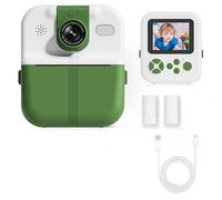 Instant Printable Camera, 1080P 48MP Toddler Camera, 2.4 Inch IPS Screen 180 Degree Rotating Lens Portable Selfie Camera with 3 Rolls Photo Paper, Support Music Games Play (Light