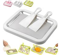 Instant Rolled Ice Cream Maker Kit - DIY Ice Cream Roller Maker for Sorbet. Magic Icecream Maker Machine & Rolled Ice Cream Tray with 2 Scrapers. Fun Family Activity & Gift