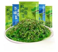Instant Seaweed Salad Snacks Mustard Seaweed Salad Vegetable Side Dishes 400g/bag Pickled Vegetables Spicy Kimchi Suitable for Salads and Mixed Noodles Casual Snacks (Mustard Flavor,1 Bag)