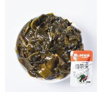 Instant seaweed salad, spicy and crispy seaweed shreds, sour and spicy kelp kimchi, healthy marine vegetables, delicious pickles, side dishes, sushi cold salad, casual snacks (Kelp tip,250g)