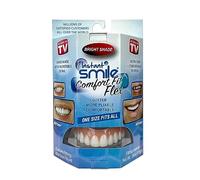 Instant Smile Comfort Fit Flex Cosmetic Upper Teeth, Bright White Shade, Comfortable Upper Veneer for Extended Wear, Teeth Veneers for Men and Women, 1 Size Fits Most