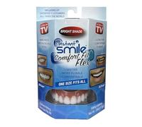 Instant Smile Comfort Fit Flex Cosmetic Upper Teeth Veneers, Bright White Shade, Comfortable Veneer for Extended Wear, for Men and Women, 1 Size Fits Most