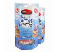 Instant Smile Flex 2pk - Bright White Shade - One Size Fits Most. Fix Your Smile at Home in Minutes! Comfortable Upper Cosmetic Veneer for A Perfect Smile!