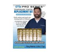 Instant Smile Pro Series Temporary Tooth Replacement Kit, 40 Different False Teeth, Variety of Shapes and Colours, Temporarily Replaces Missing and Broken Teeth