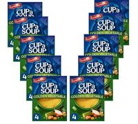 Instant Soup Bundle with Cup A Soup Golden Vegetable (4 Sachets) 82g - 10 Pack | Low In Fat & Sugar, Suitable For Vegetarians.