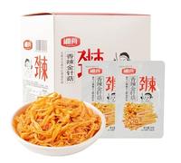 Instant spicy flammulina velutipes, crispy bamboo shoots, red oil pickled vegetables, shredded kelp kimchi, side dishes, healthy vegetable salad snack, chili sauce (Flammulina velutipes 26g,20 packs)