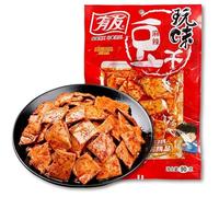 Instant spicy hot dried bean curd, Spicy gluten, Sichuan specialty, Pickled pepper dried tofu 90g/bag, spicy strips slices, vegetarian food, side dishes, Chinese snacks (Spicy taste,10 bags)