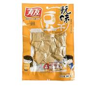 Instant spicy hot dried bean curd, Spicy gluten, Sichuan specialty, Pickled pepper dried tofu 90g/bag, spicy strips slices, vegetarian food, side dishes, Chinese snacks (Old soup flavor,5 bags)