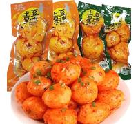Instant spicy small potatoes, barbecue flavored potato chips snacks, spicy vegetarian food, healthy vegetable snacks, side dishes, delicious kimchi, casual snack gift pack (Mix 2 flavors,30 packs)