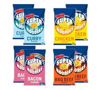 Instant Super Noodles Variety Pack - 8 x 90g, 2 Beef, 2 Chicken, 2 Curry, 2 Bacon - Quick & Tasty Noodle Selection for Meals on the Go