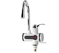 Instant Tankless Electric Hot Water Faucet, 220V 3sec Instant Tankless Electric Hot Water Faucet with LED Digital Display Kitchen Instant Heating Hot Water Tap, for Kitchen Sink (Under Inflow)FF