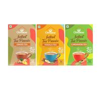 Instant Tea Premix Combo - 10 Sachets Each Flavor | Ginger + Masala + Cardamom tea | Kadak Adrak and Elaichi Chai Patti | Irresistible Aroma