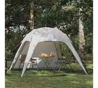 Instant Tent with Steel Frame, Camping, Grey, 4-Person, 260x260x197cm