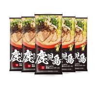 Instant Tonkotsu Ramen Noodles - Authentic Japanese Pork Bone Noodles - 2 Servings (Pack of 5) - Ready in 3 Minutes (Kagoshima Style Tonkotsu Ramen Noodles 185g)