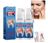 Instant Toothache Relieving Spray - Toothache Pain Relief,Effective Herbal Dental Pain Relief, Portable & Moisturizing Treatment for Fast Freshening & Long-Lasting Comfort,2 PCS