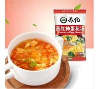 Instant vegetable Soup,Wild greens Seaweed,cabbage,spinach,fresh vegetables,tomatoes soup,6g/bag,Variety Flavor,Chinese Food,Healthy and Nutritious Ready-to-Eat Breakfast (Tomato soup,15bags)