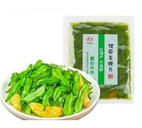 Instant wakame silk,vegetables, Japanese side dishes,pickles,vegan,Wakame with spicy pickled pepper,kimchi,Sea cabbage,delicious Chinese snack gifts (Pickled pepp wakame stick,1bag)