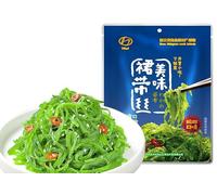 Instant wakame silk,vegetables, Japanese side dishes,pickles,vegan,Wakame with spicy pickled pepper,kimchi,Sea cabbage,delicious Chinese snack gifts (Sour and sweet wakame silk,1bag)